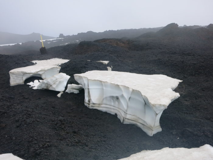 Restes de neige sur Eyjafjallajökull